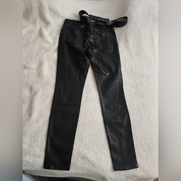 JOE'S 55 Skinny Ankle Faux Leather Jeans w/belt - Picture 8 of 9
